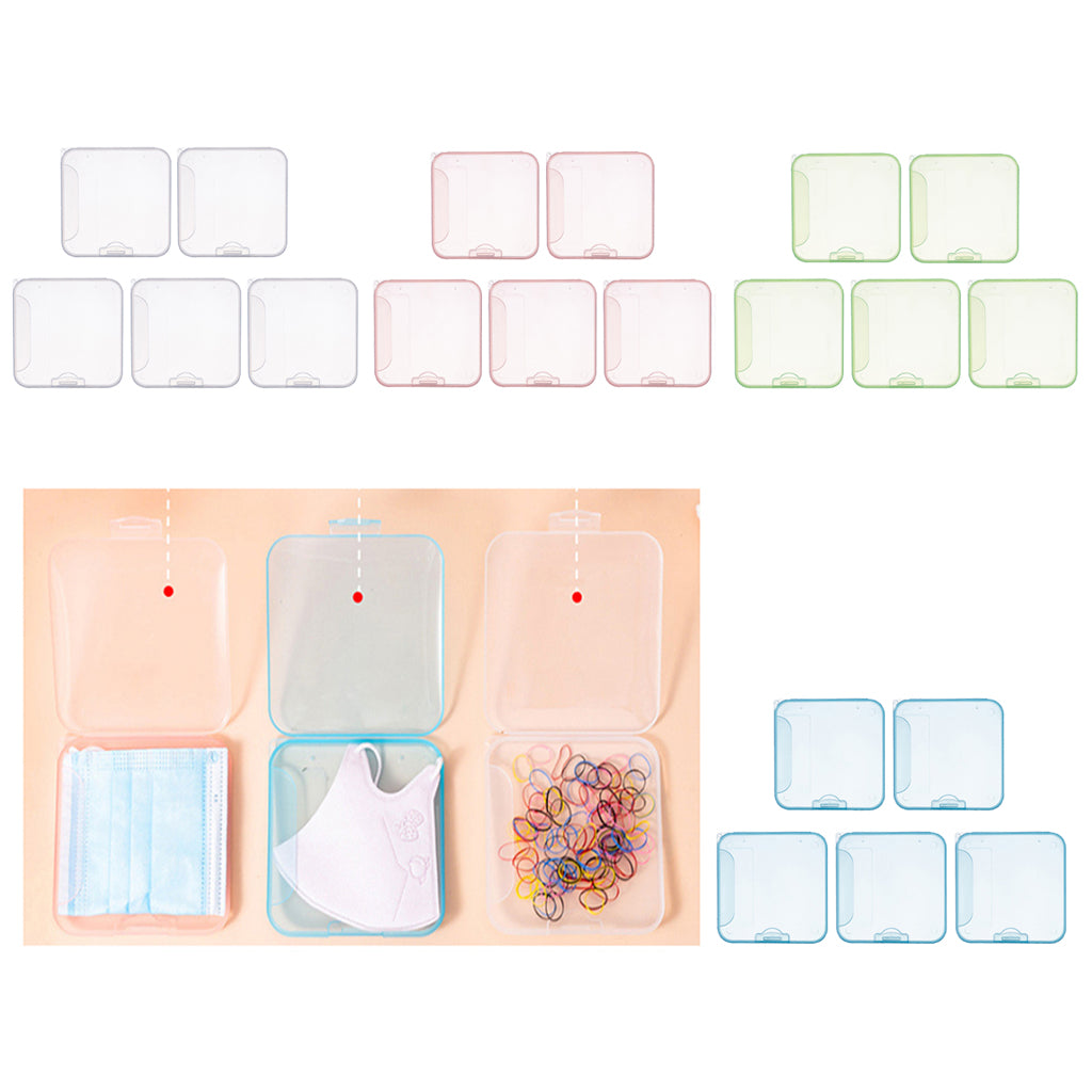 5x Face Mouth Cover Box Reusable Portable Mouth Cover Storage Bag White