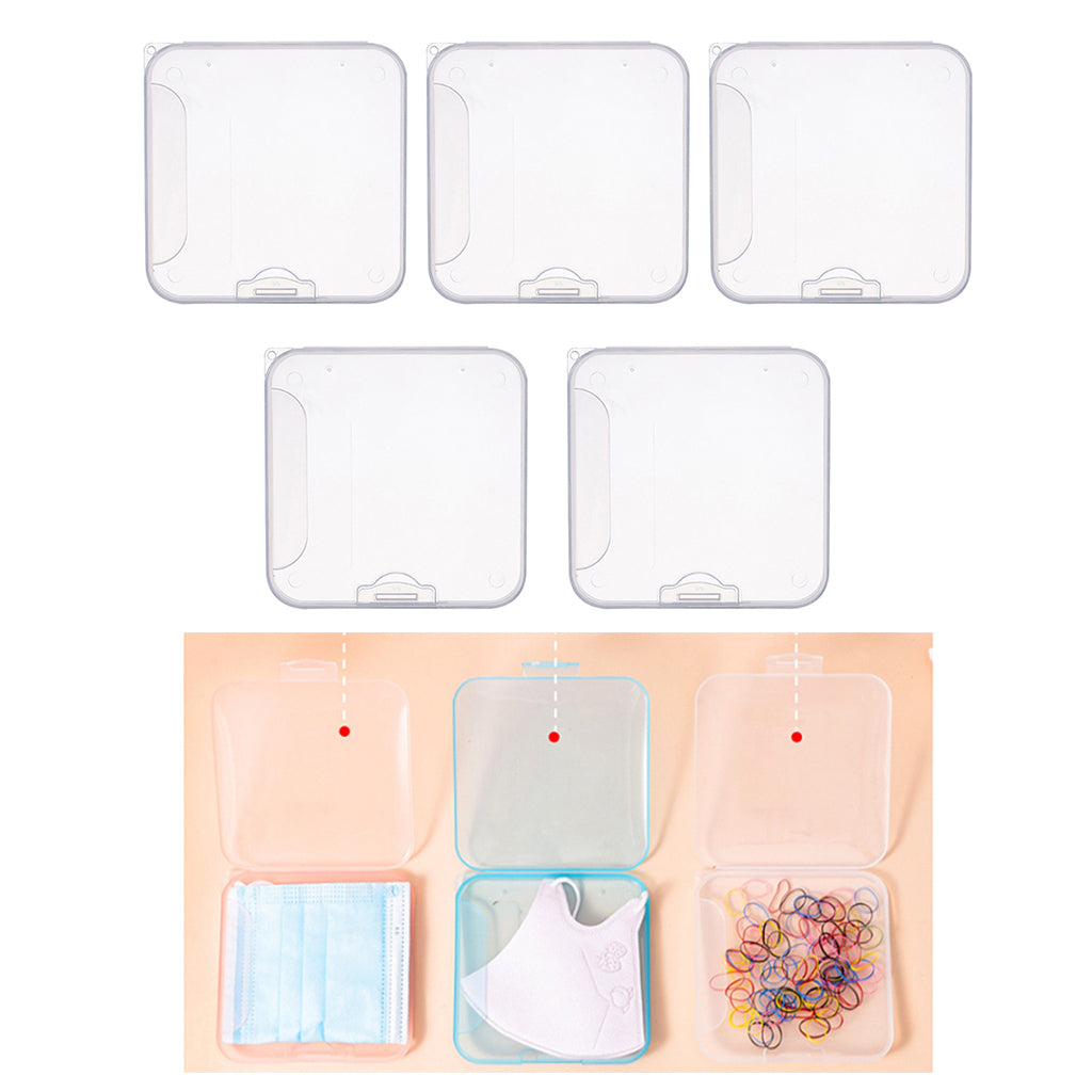 5x Face Mouth Cover Box Reusable Portable Mouth Cover Storage Bag White