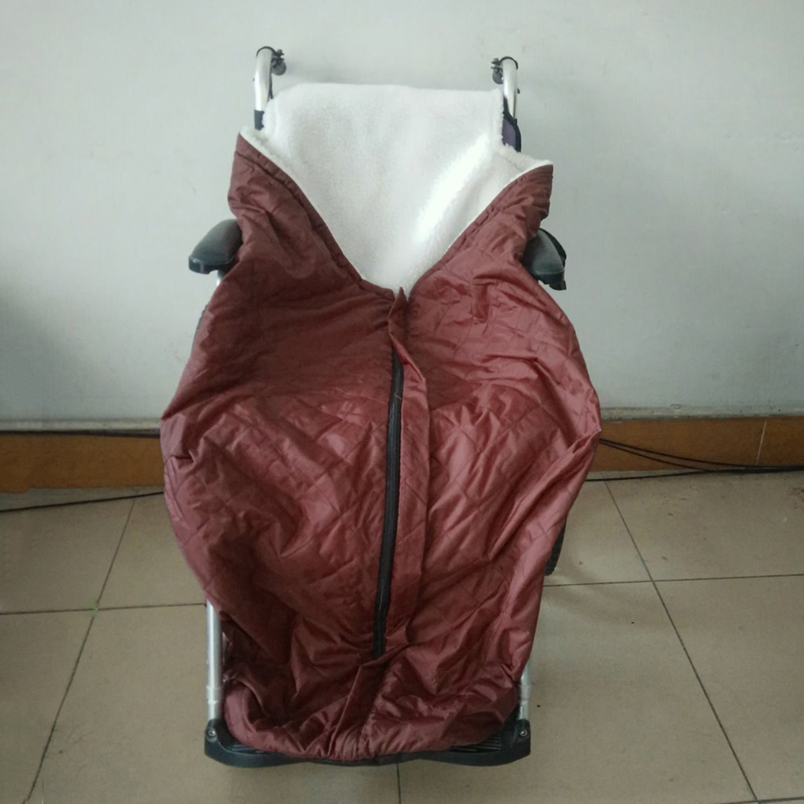 Waterproof Fleece-Lined Wheelchair Cozy Warmer Cover  Red