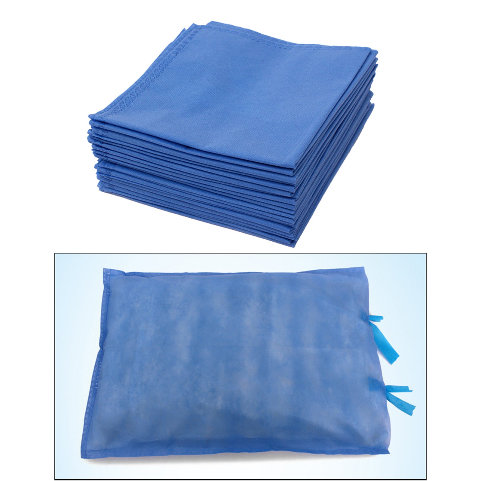 20pcs  Disposable Pillow Cases  Blue  16x24  inch