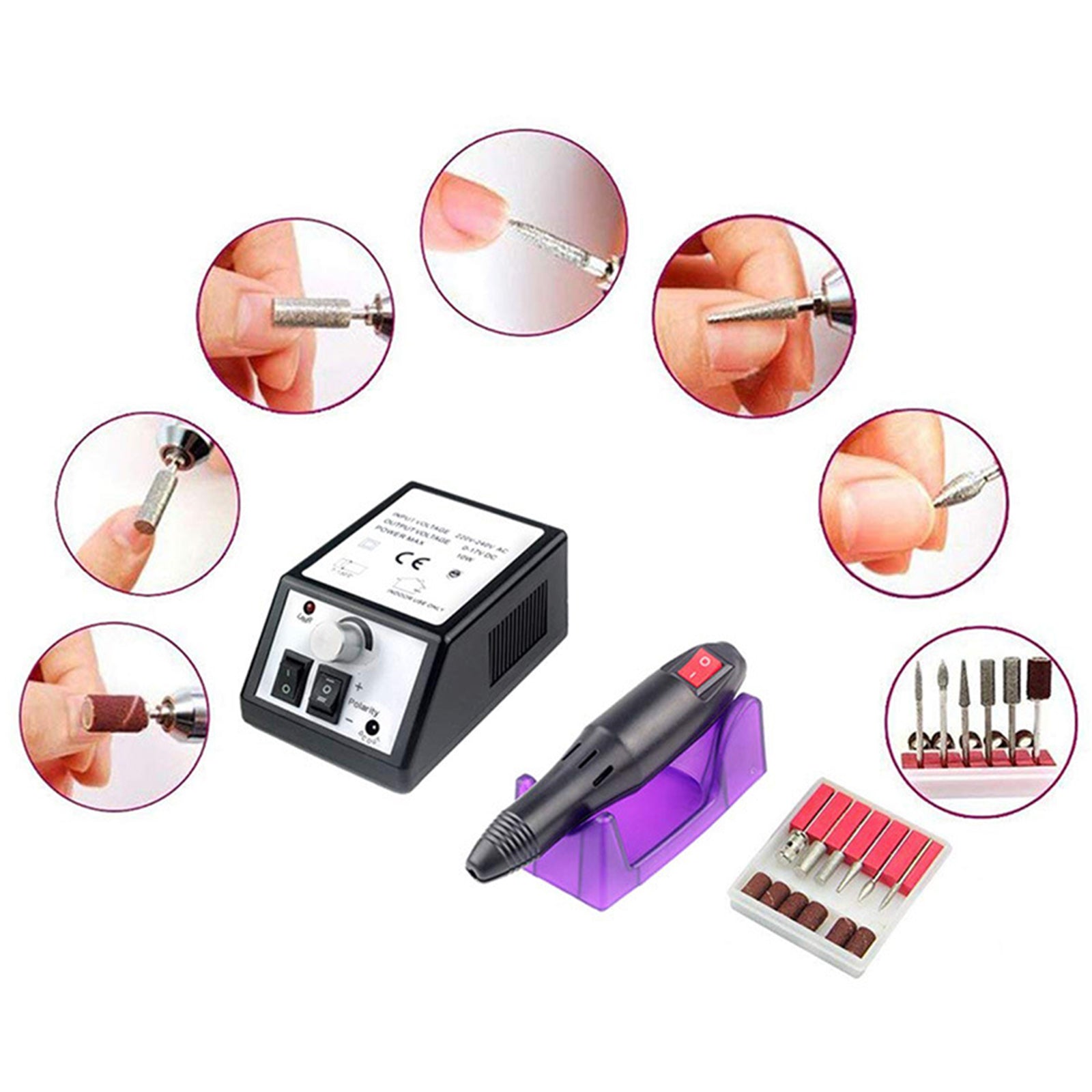 Electric Nail File Drill Acrylic Pedicure Manicure Salon Machine Tools Black