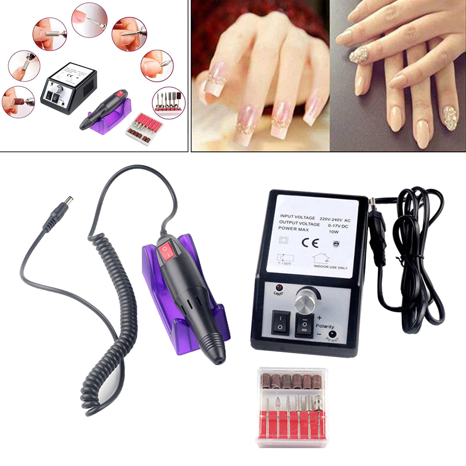 Electric Nail File Drill Acrylic Pedicure Manicure Salon Machine Tools Black