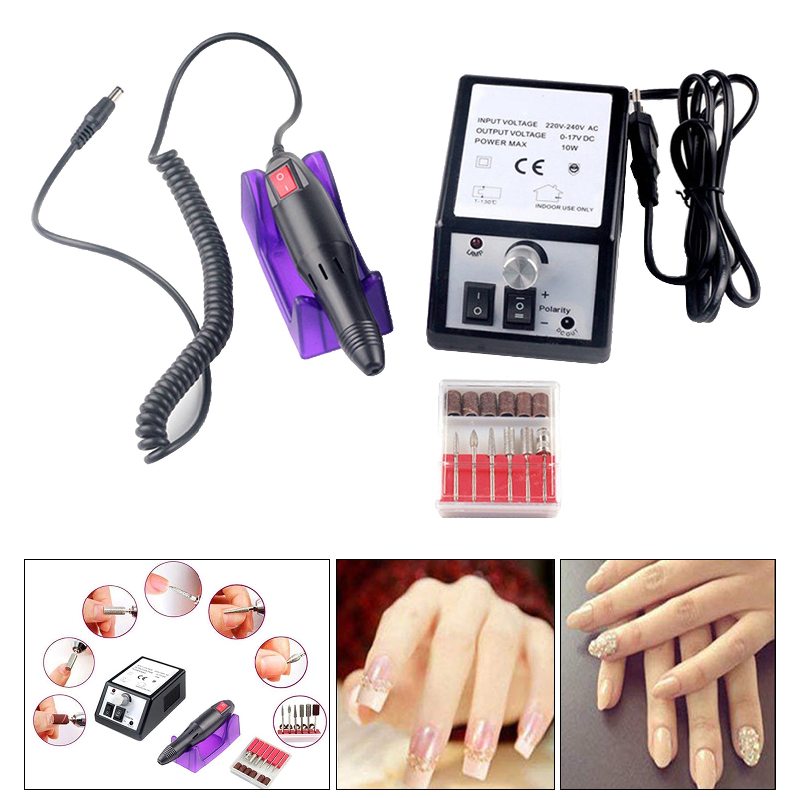 Electric Nail File Drill Acrylic Pedicure Manicure Salon Machine Tools Black