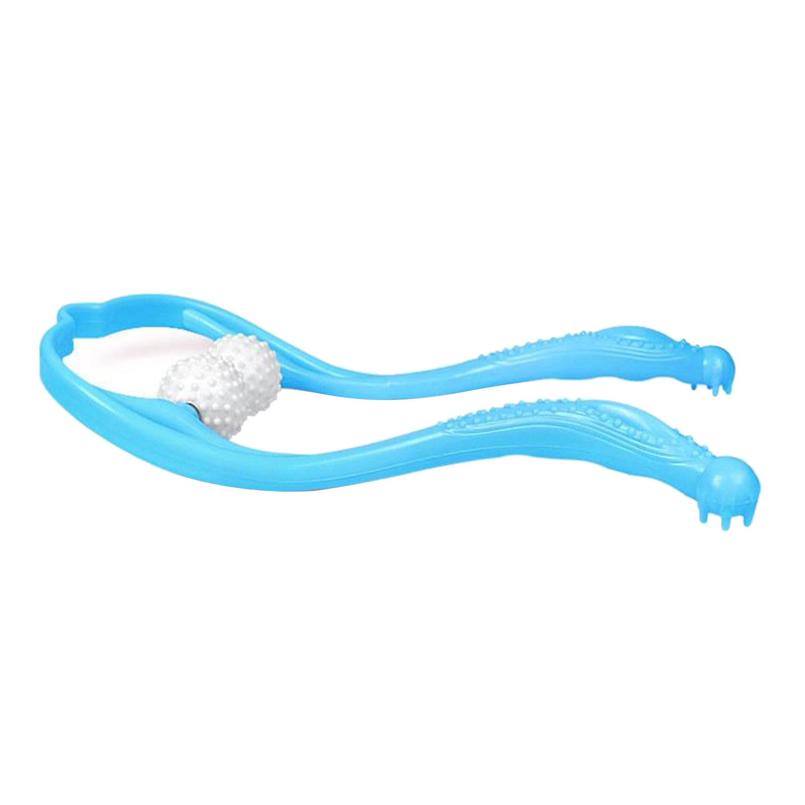 U-Shaped Handheld Neck Soreness Stress Relief Massager Anti-slip Handle Blue