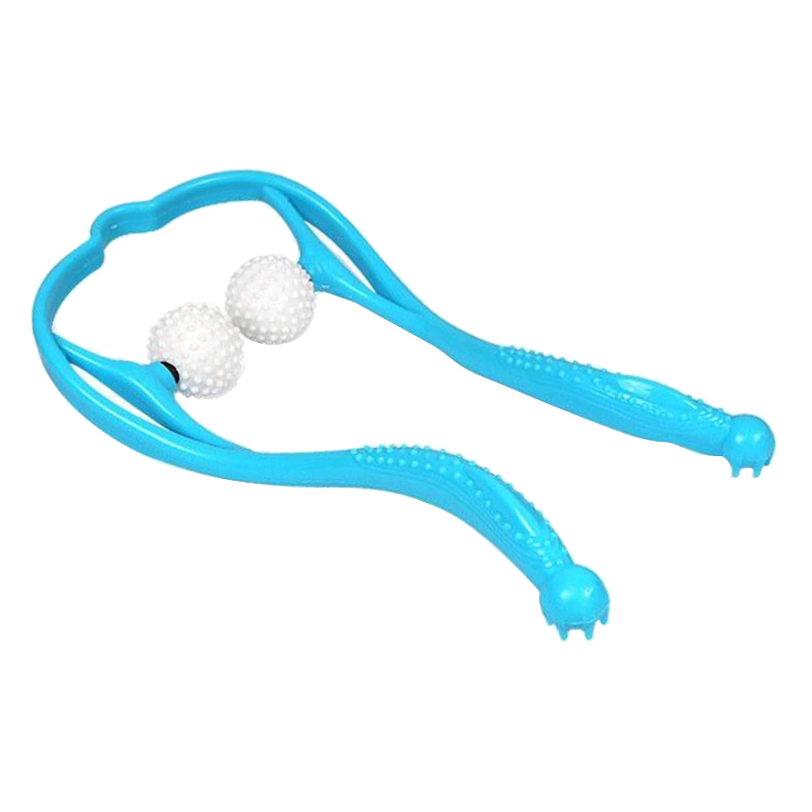 U-Shaped Handheld Neck Soreness Stress Relief Massager Anti-slip Handle Blue