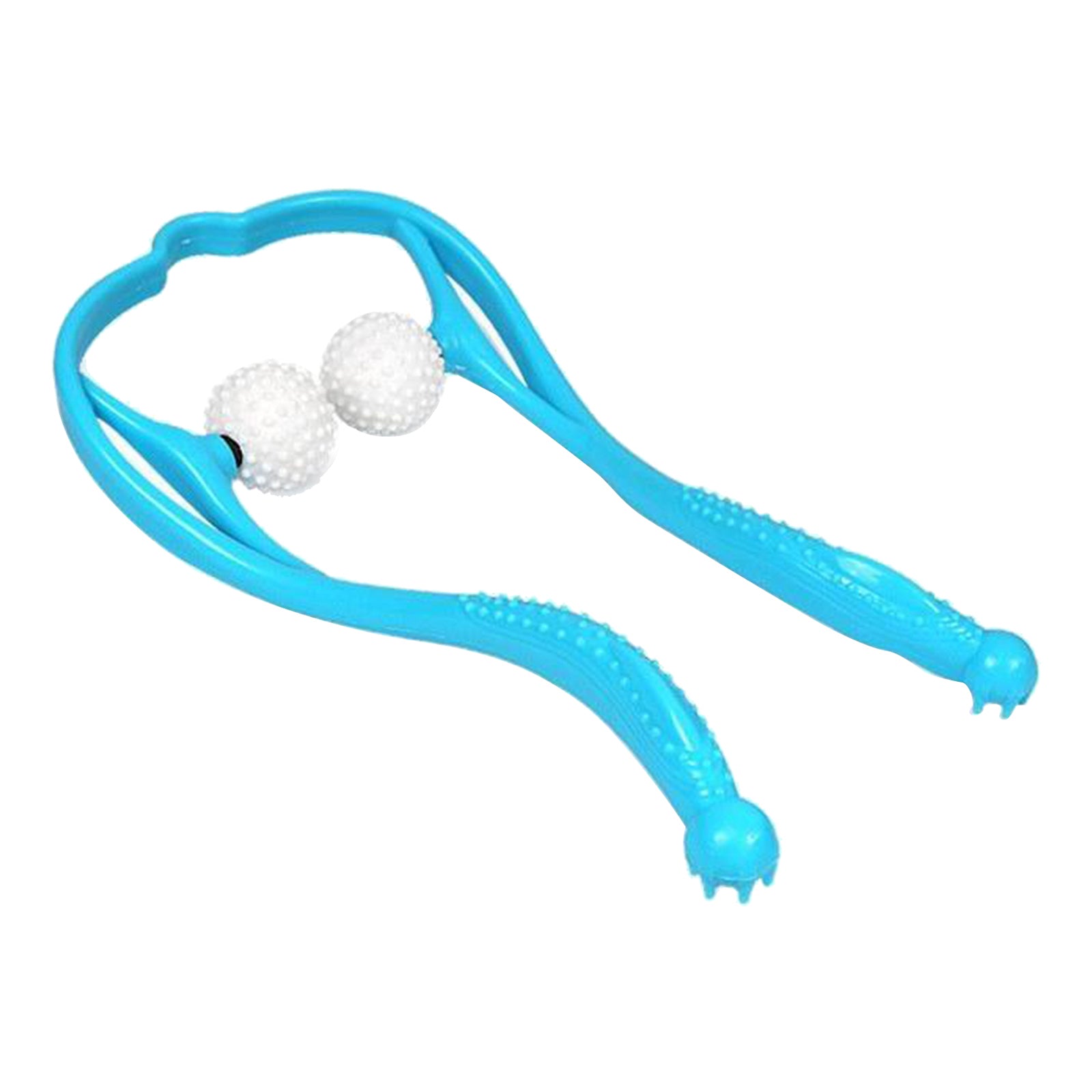 U-Shaped Handheld Neck Soreness Stress Relief Massager Anti-slip Handle Blue