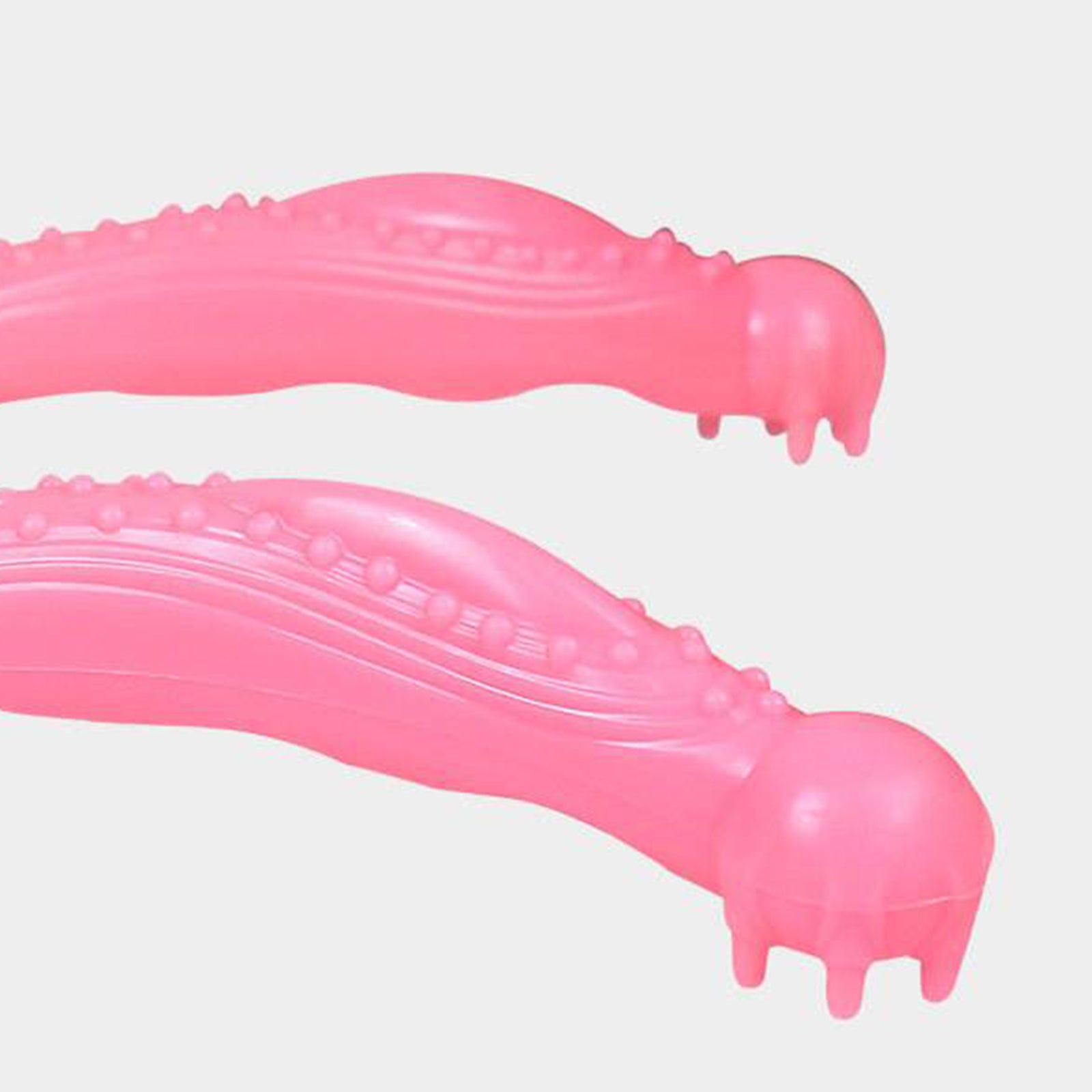 U-Shaped Handheld Neck Soreness Stress Relief Massager Anti-slip Handle Pink