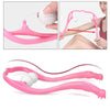 U-Shaped Handheld Neck Soreness Stress Relief Massager Anti-slip Handle Pink