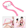 U-Shaped Handheld Neck Soreness Stress Relief Massager Anti-slip Handle Pink