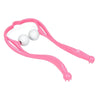 U-Shaped Handheld Neck Soreness Stress Relief Massager Anti-slip Handle Pink