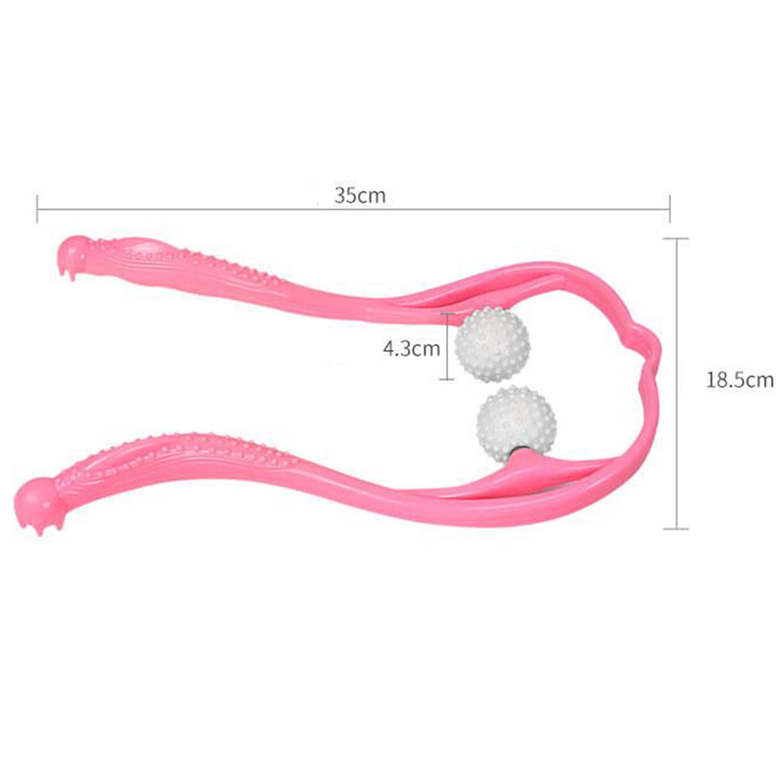 U-Shaped Handheld Neck Soreness Stress Relief Massager Anti-slip Handle Pink