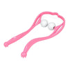 U-Shaped Handheld Neck Soreness Stress Relief Massager Anti-slip Handle Pink