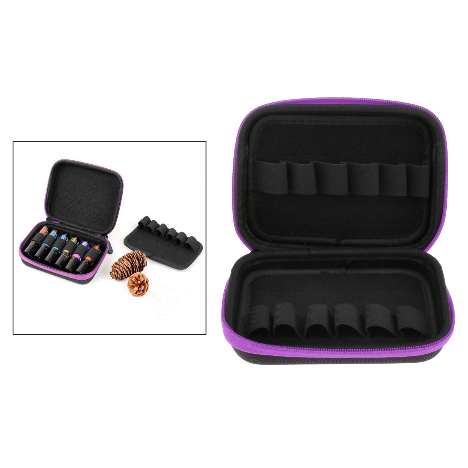 Essential Oil Bag10ml Aromatherapy Storage Holder Case for 12 Bottles Purple