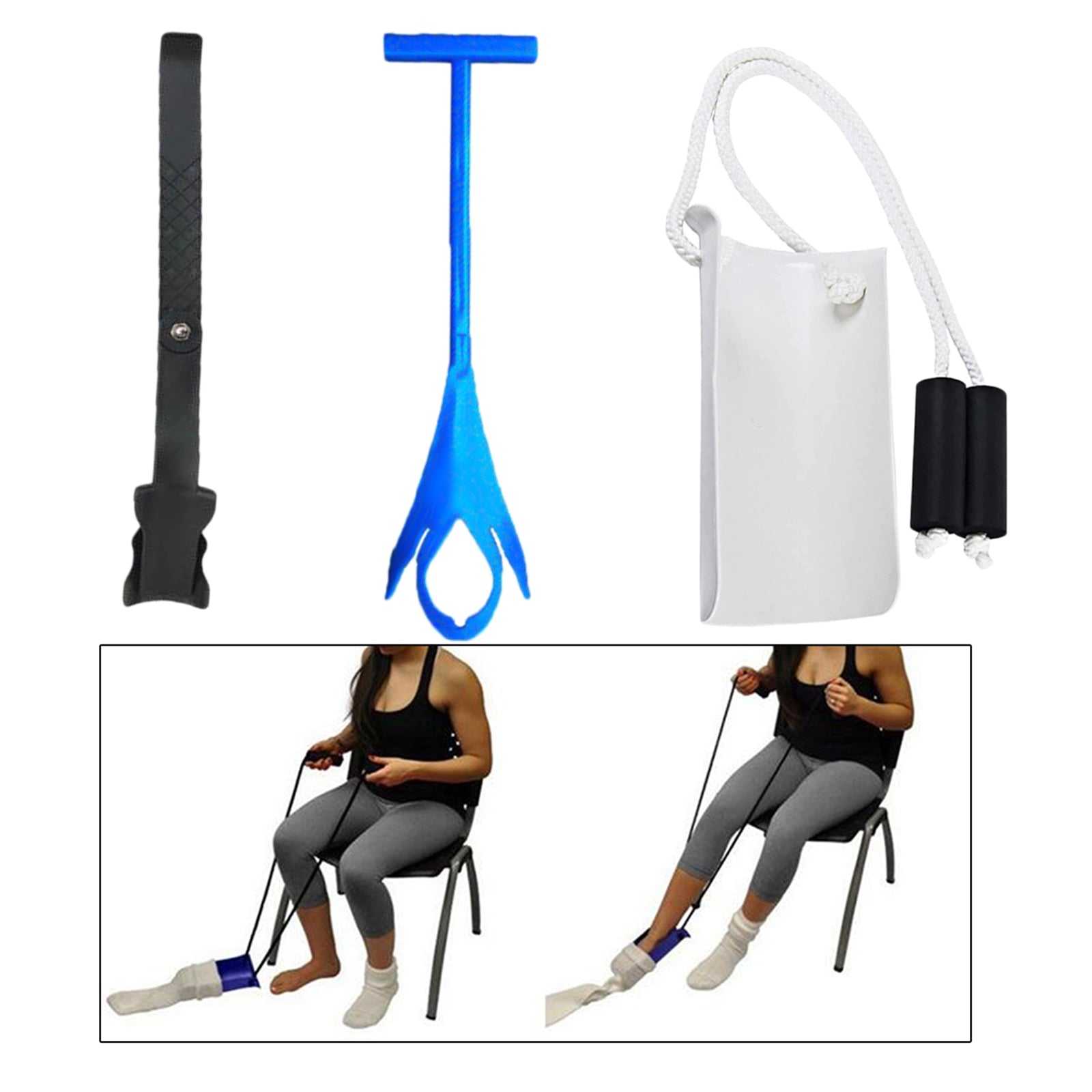 Sock Aid Helper Easy On & Off Pulling Assist Device for Elderly Sock Aid Kit