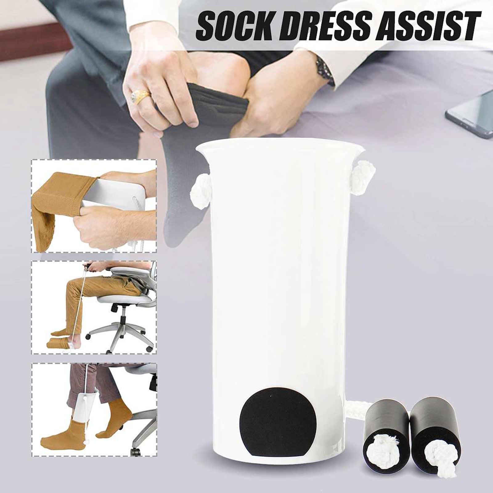 Sock Aid Helper Easy On & Off Pulling Assist Device for Elderly Sock Aid Kit