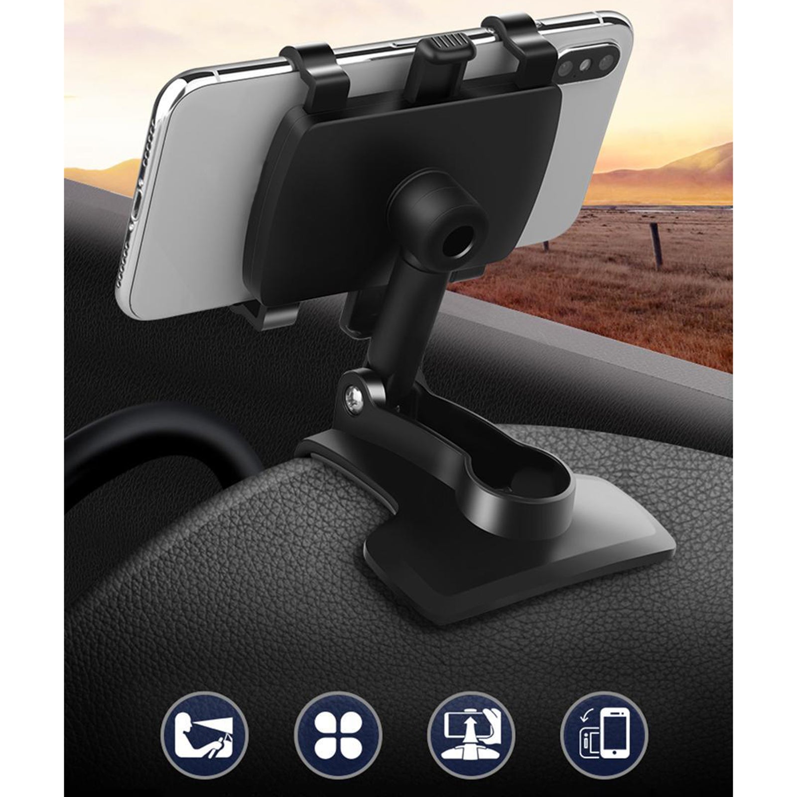 Universal Rotate Car Mount Holder Stand Cradle For Mobile Cell Phone