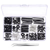 254Pieces Guitar Screw Kit Assortment Box Kit For Electric Guitar Black