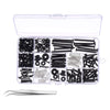 254Pieces Guitar Screw Kit Assortment Box Kit For Electric Guitar Black