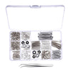 254Pieces Guitar Screw Kit Assortment Box Kit For Electric Guitar Silver