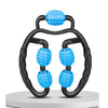 Fitness Roller Muscle Relaxer Massage Roller Ring Clip Blue+Black