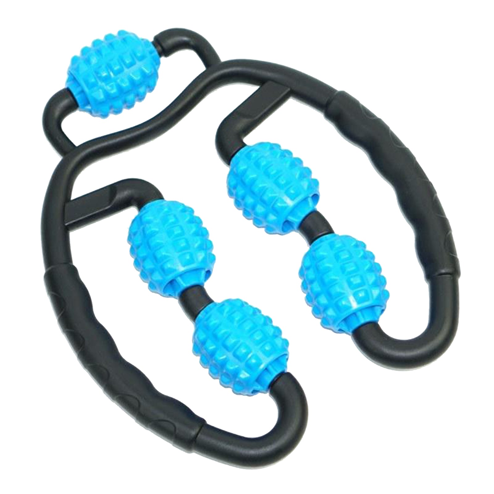 Fitness Roller Muscle Relaxer Massage Roller Ring Clip Blue+Black