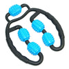 Fitness Roller Muscle Relaxer Massage Roller Ring Clip Blue+Black