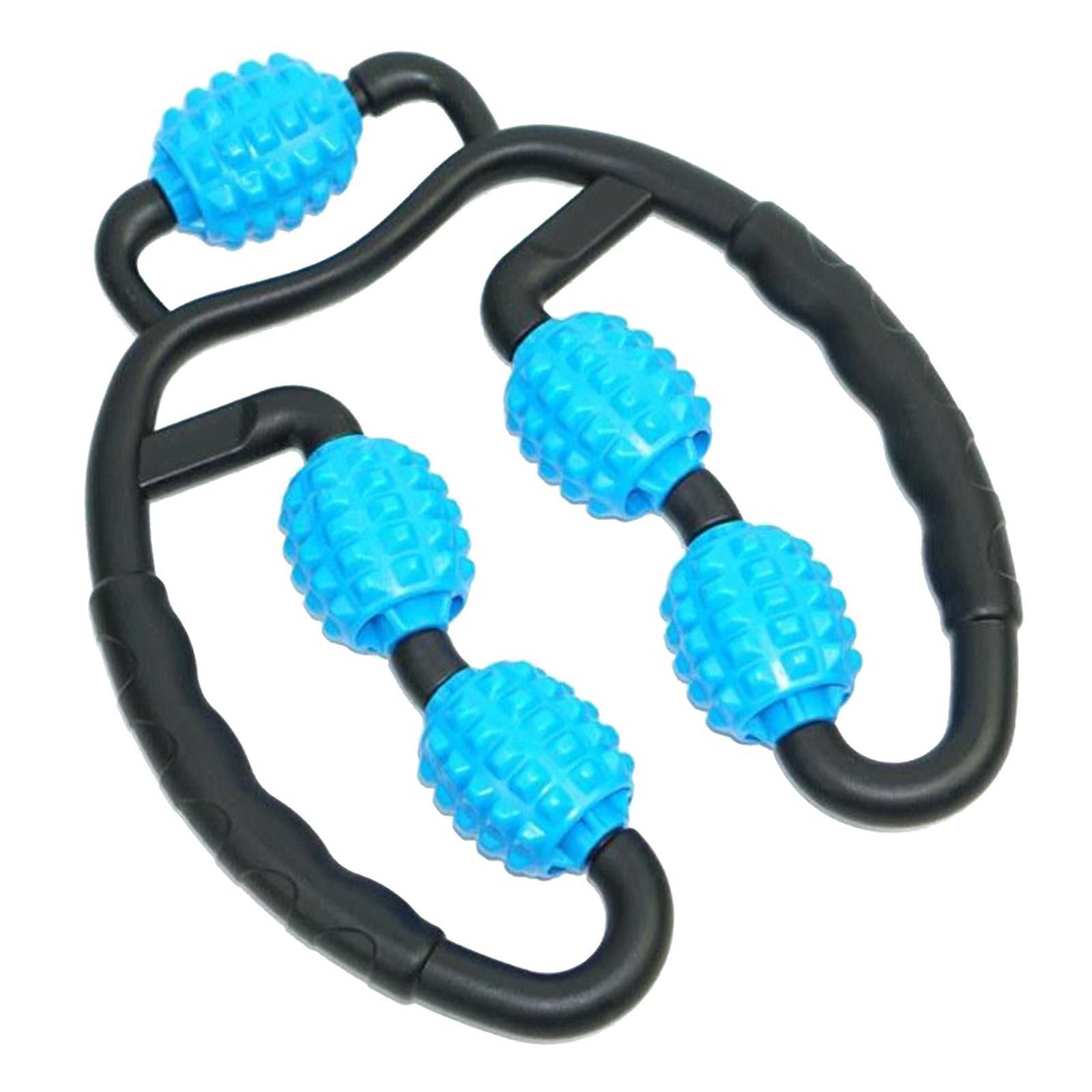 Fitness Roller Muscle Relaxer Massage Roller Ring Clip Blue+Black