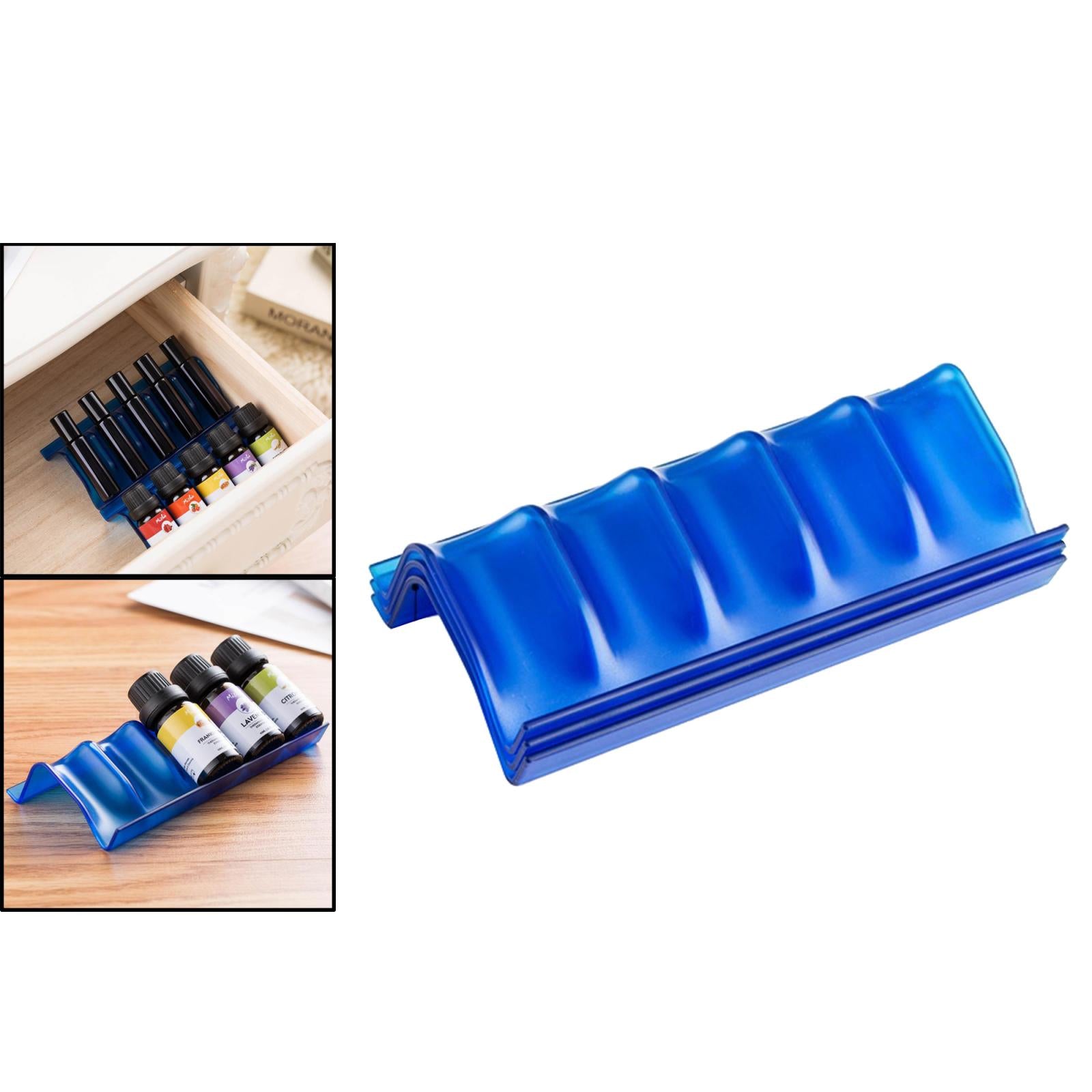 5Slot Essential Oil Display Stand Holder Organizer Storage Rack 3 Pcs Blue