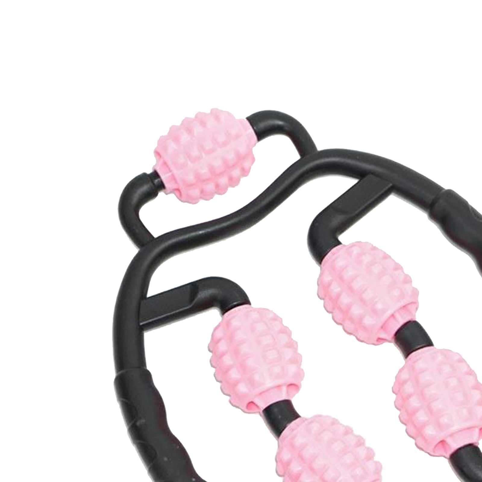 Fitness Roller Muscle Relaxer Massage Roller Ring Clip Pink+Black