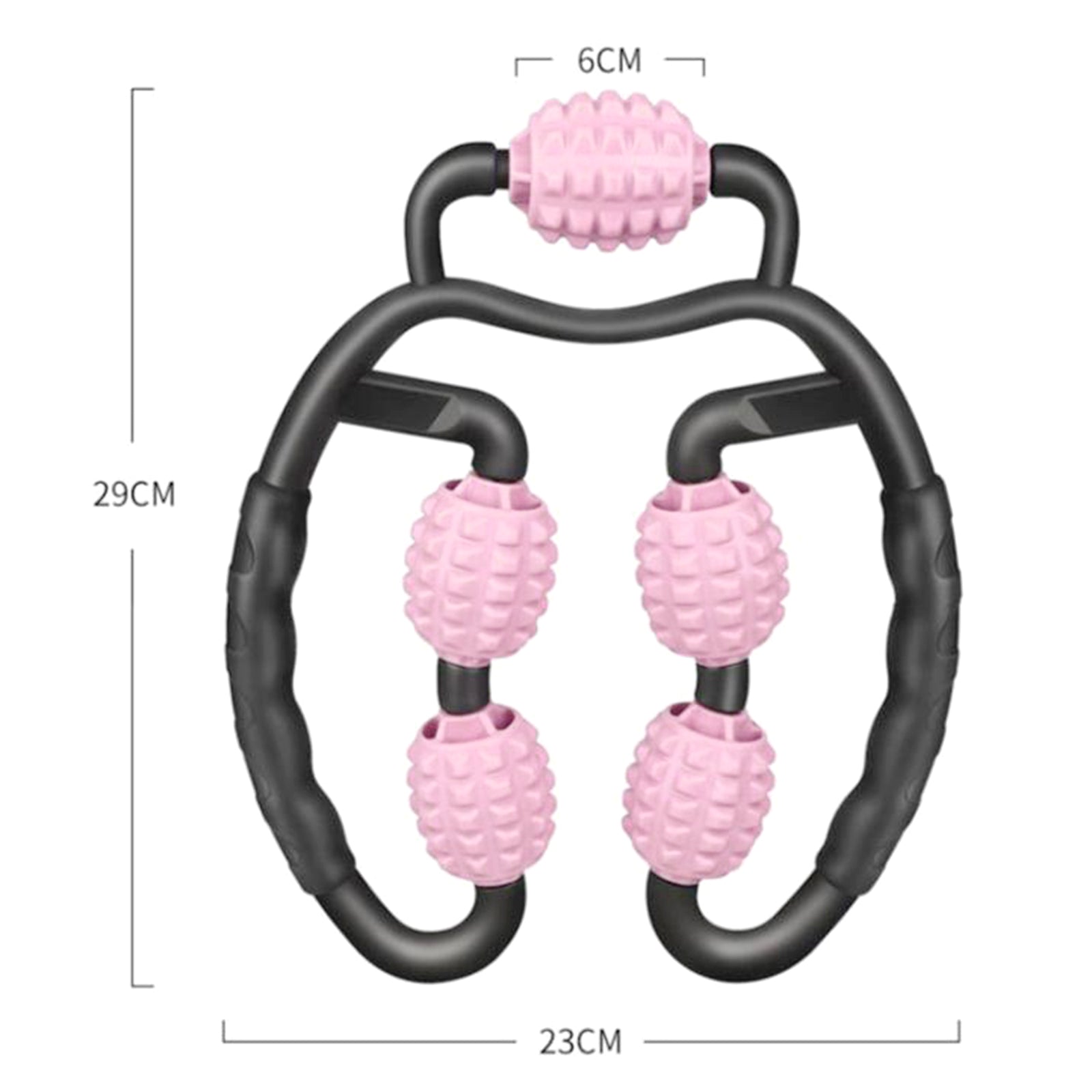 Fitness Roller Muscle Relaxer Massage Roller Ring Clip Pink+Black