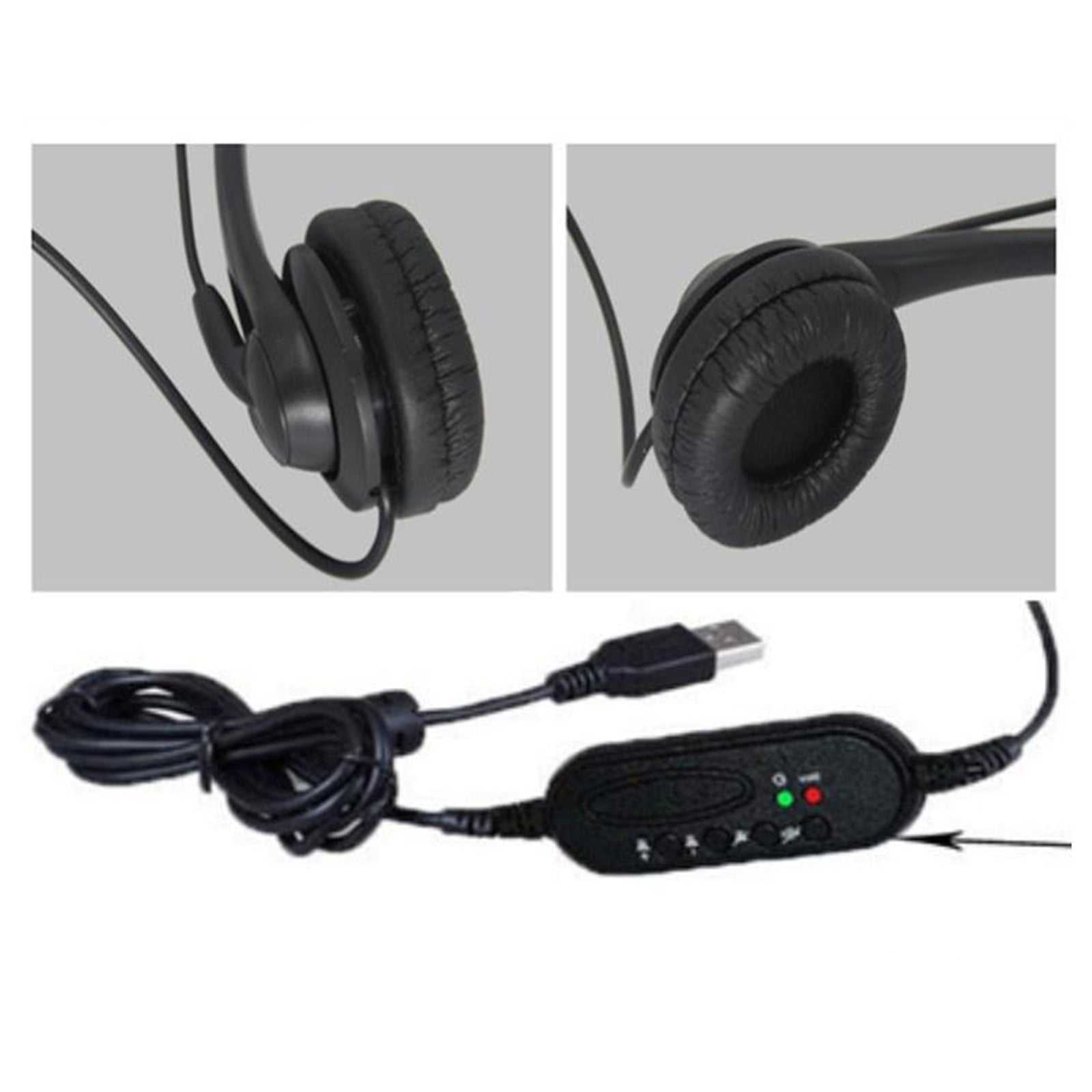 Gaming Headset USB Wired PC Computer Headphones with Mic and Volume Control