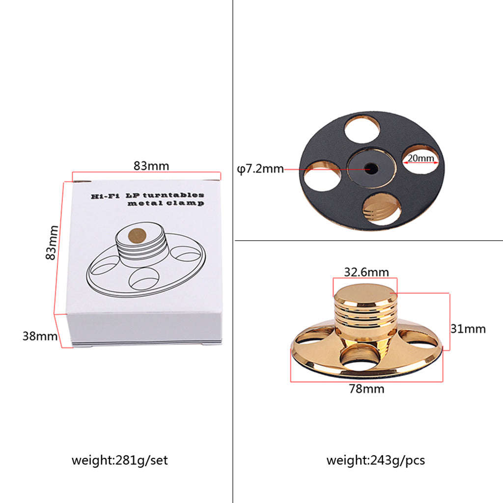 Metal Turntable Metal Disc Stabilizer Record Players Weight Clamp