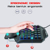 Single Hand Membrane Keyboard Mini 35 Keys Mini RGB Backlight Keyboard