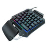 Single Hand Membrane Keyboard Mini 35 Keys Mini RGB Backlight Keyboard