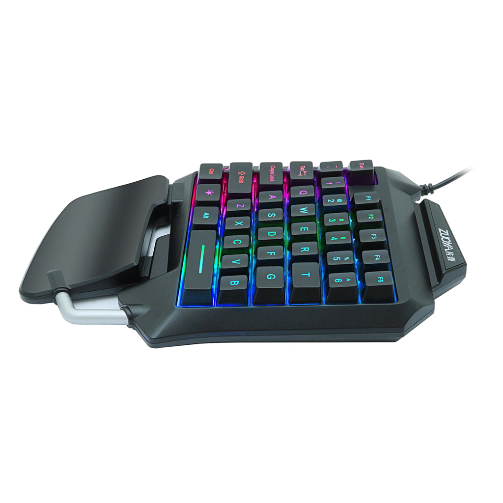 Single Hand Membrane Keyboard Mini 35 Keys Mini RGB Backlight Keyboard