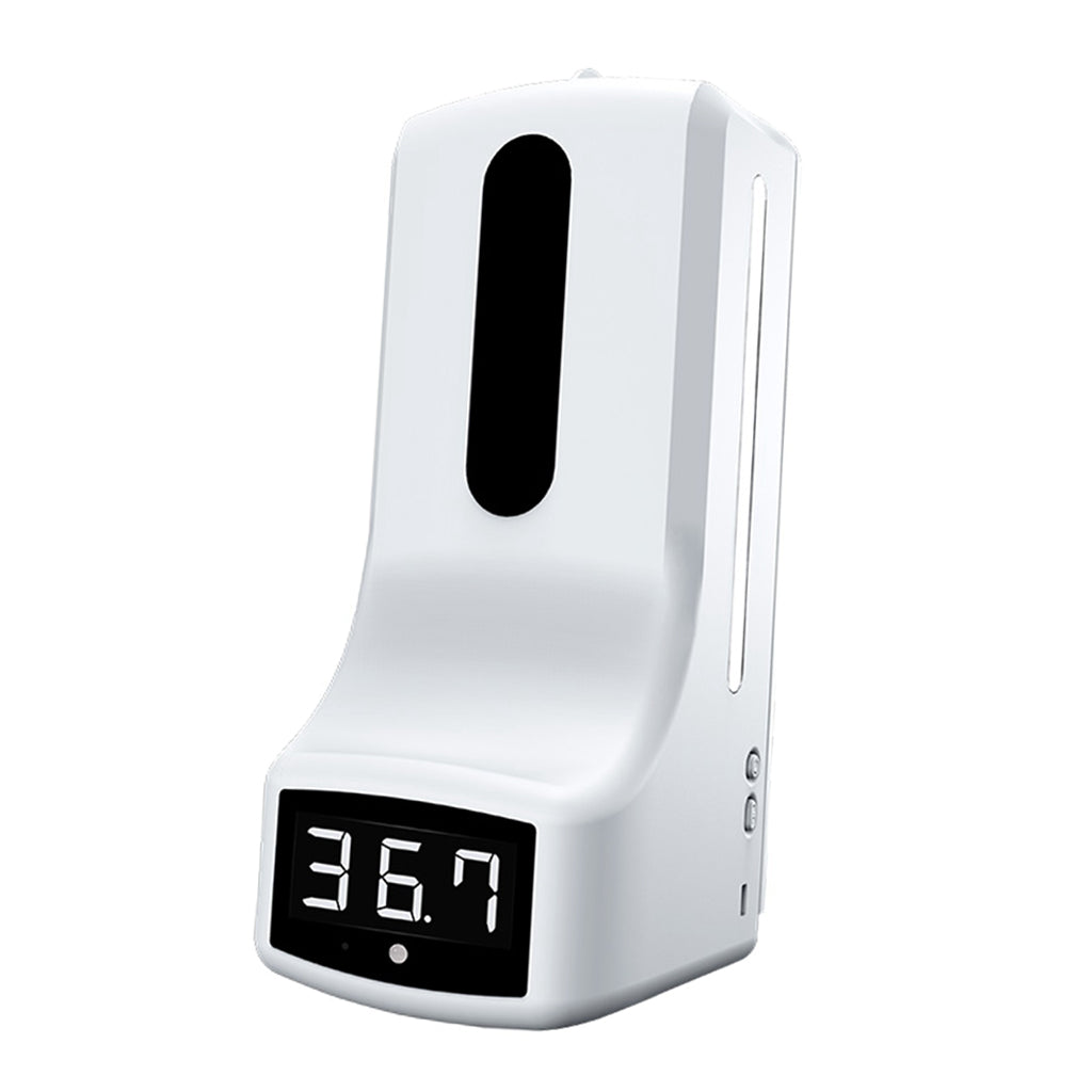 Wall-Mounted Non-Contact Digital Thermometer +1000ml Soap Dispenser 2 in 1