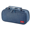 Large Pencil Case Double Zipper Pencil Case Pouch Organizer Denim Blue