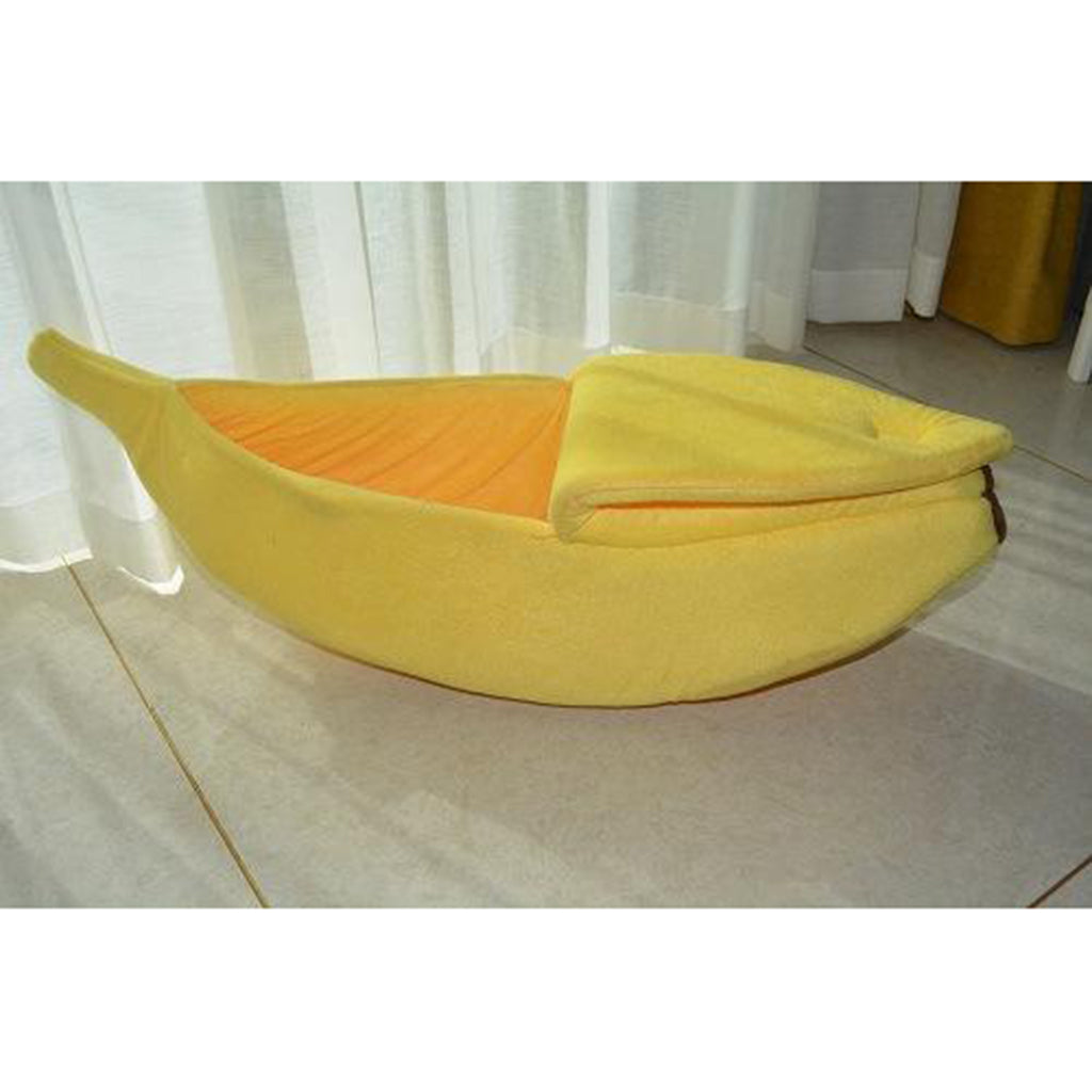 Breathable Warm Pet Nest Small Pet Bed Plush Bed Banana Cat Kennel Size_M