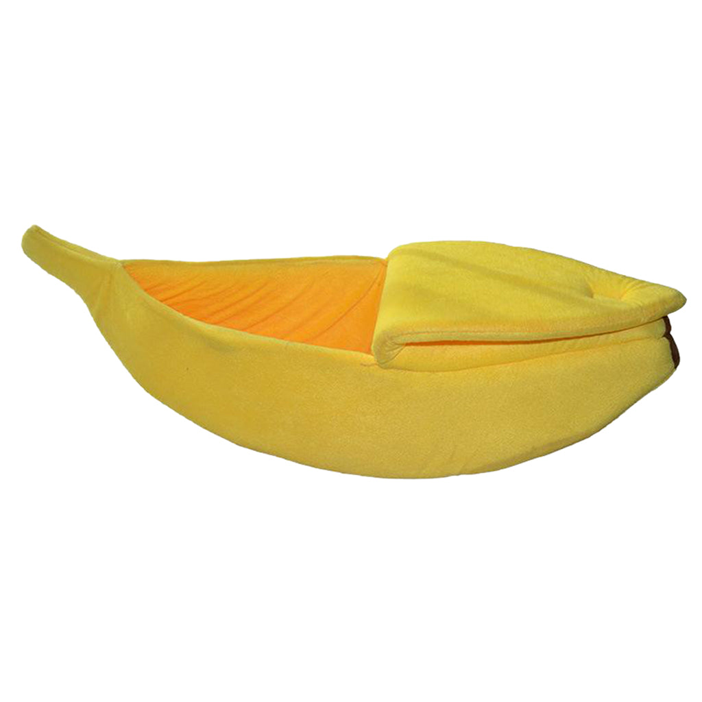 Breathable Warm Pet Nest Small Pet Bed Plush Bed Banana Cat Kennel Size_M