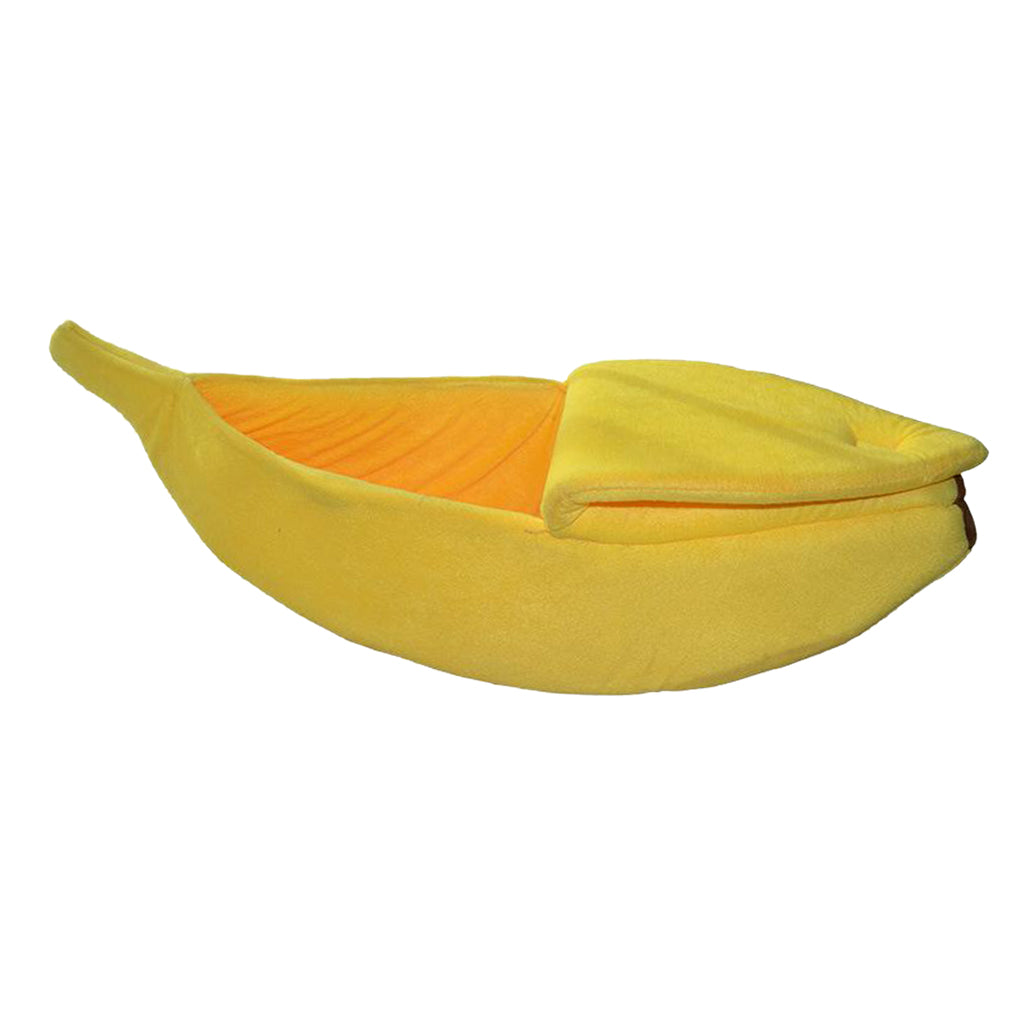 Breathable Warm Pet Nest Small Pet Bed Plush Bed Banana Cat Kennel Size_M