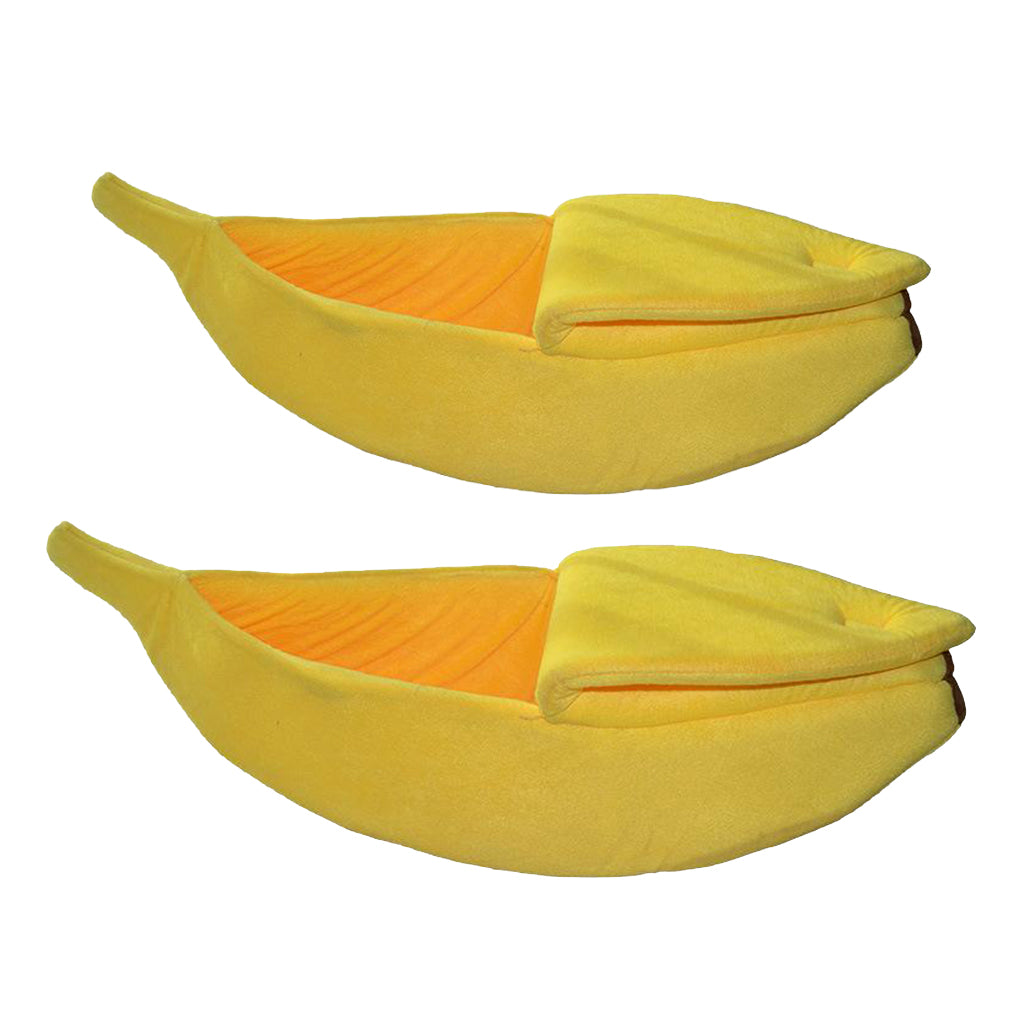 Breathable Warm Pet Nest Small Pet Bed Plush Bed Banana Cat Kennel Size_M