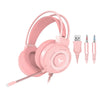 G58 Gaming Headset Stereo Surround Headphone 3.5mm Wired w/Mic LED Pink