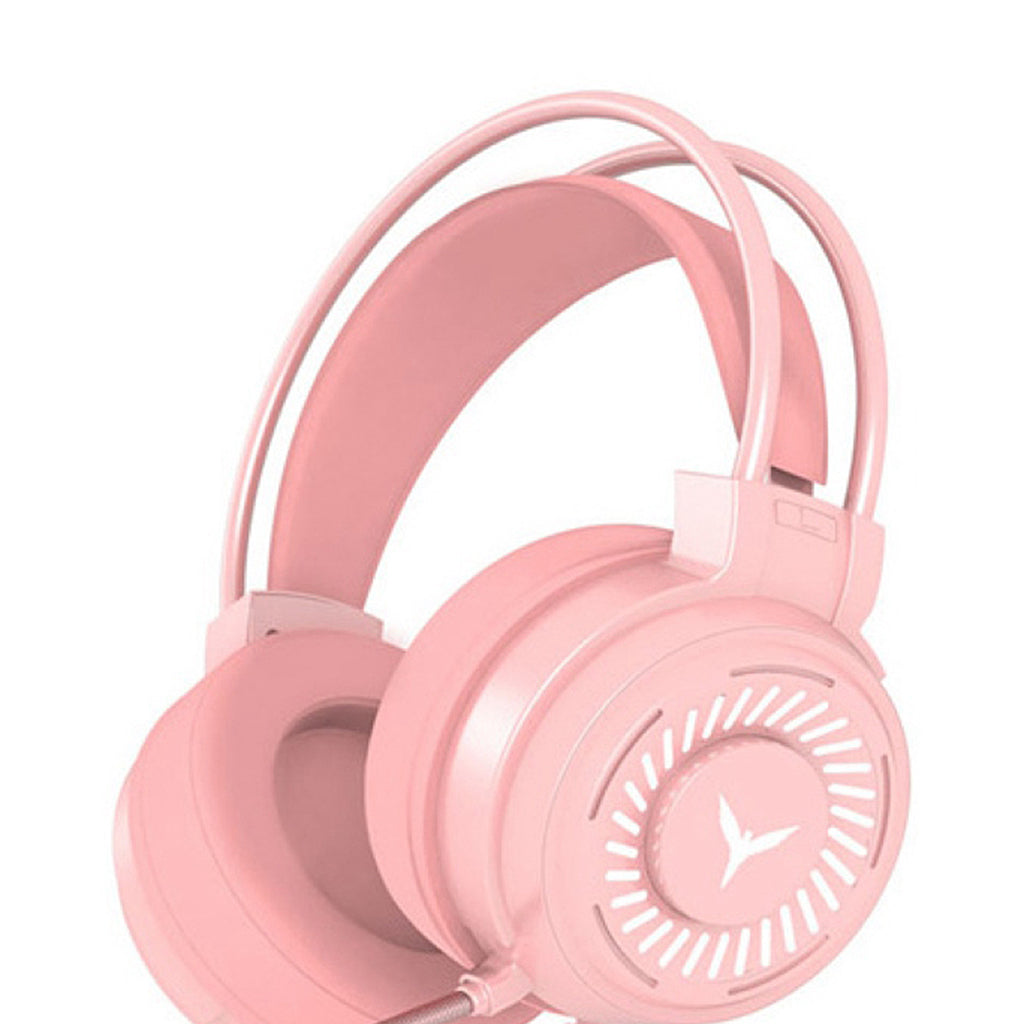 G58 Gaming Headset Stereo Surround Headphone 3.5mm Wired w/Mic LED Pink