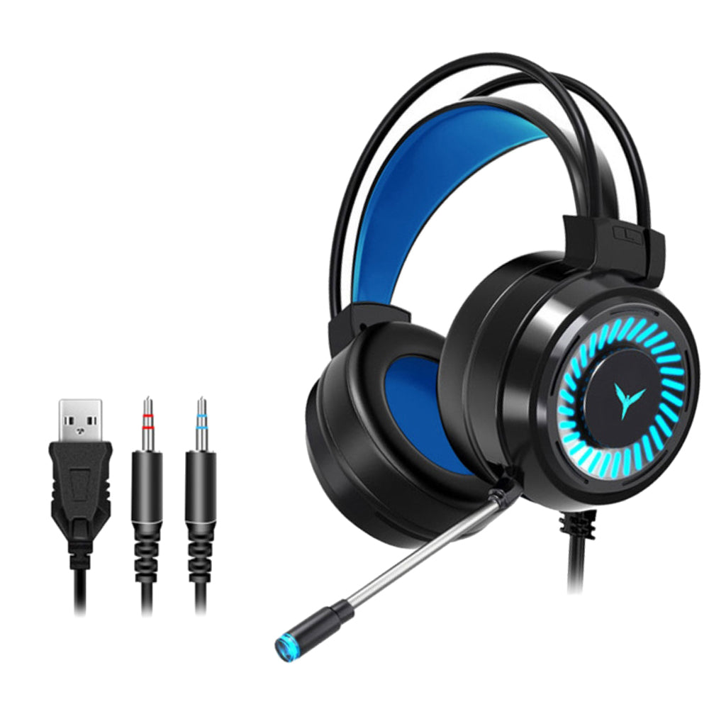 G58 Gaming Headset Stereo Surround Headphone 3.5mm Wired w/Mic LED Black