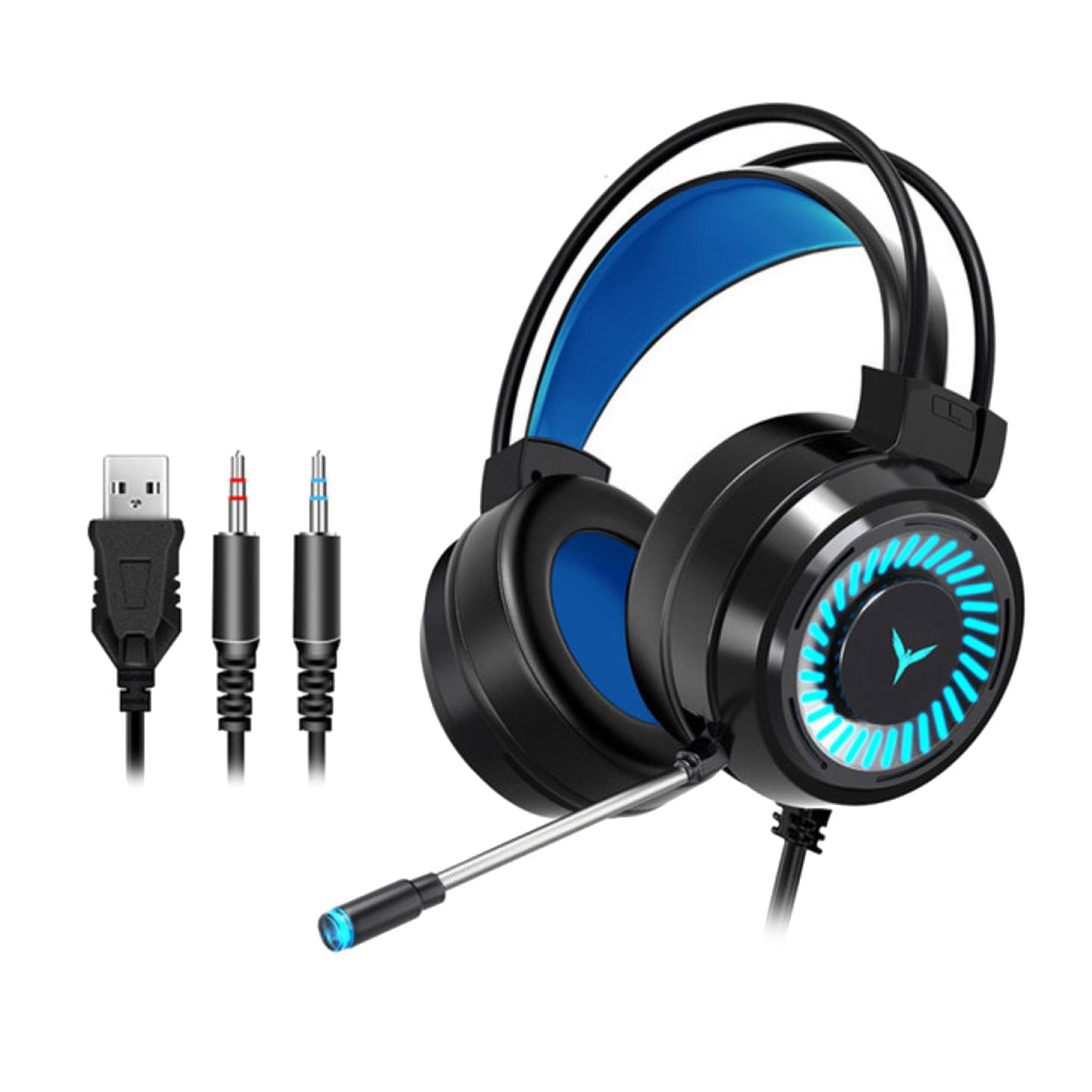 G58 Gaming Headset Stereo Surround Headphone 3.5mm Wired w/Mic LED Black