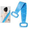 Silicone Dual Side Back Scrubber Belt Body Bath Brush Cleaning Tools Blue