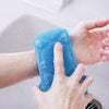 Silicone Dual Side Back Scrubber Belt Body Bath Brush Cleaning Tools Blue