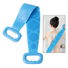 Silicone Dual Side Back Scrubber Belt Body Bath Brush Cleaning Tools Blue