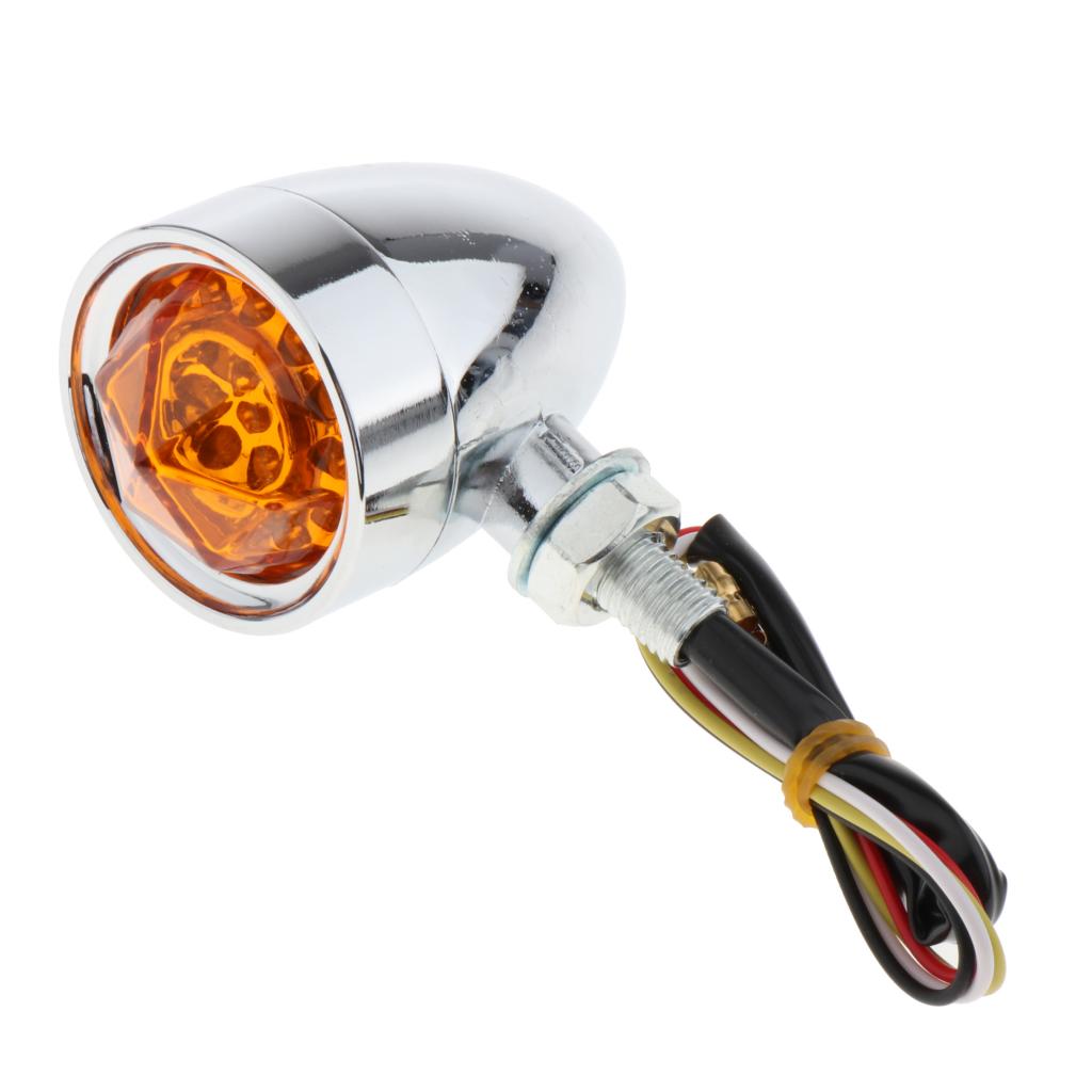 2Pcs Motorcycle Amber Turn Signals Indicator Lights Universal High Quality