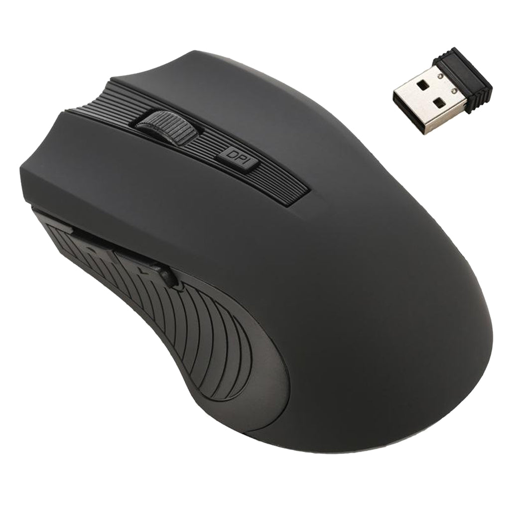 W7 6 Buttons 2.4G Wireless USB Mice Mouse for Windows Mac Computer Black